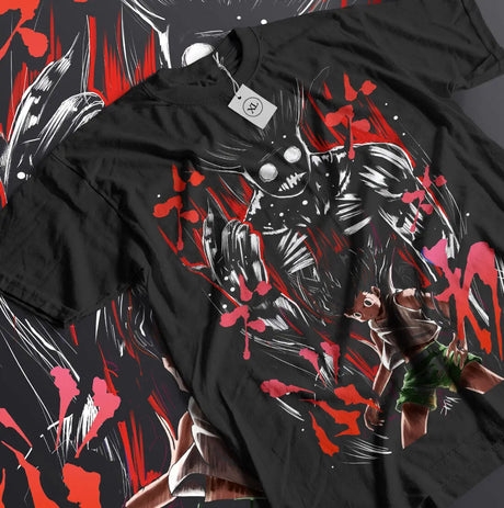 This tee features a striking print of Hisoka , capturing an intense aura of the fan-favorite character.  If you are looking for more Hunter x Hunter Merch, We have it all! | Check out all our Anime Merch now!