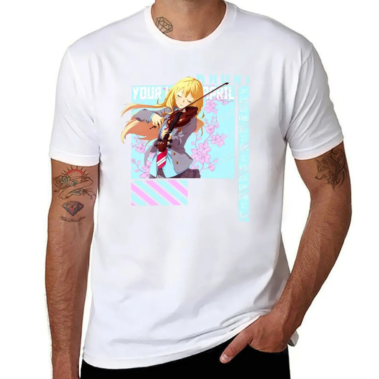 This stunning tee features the talented violinist Kaori, capturing the spirit of the beloved anime. If you are looking for more Your Lie in April Man Merch, We have it all! | Check out all our Anime Merch now!