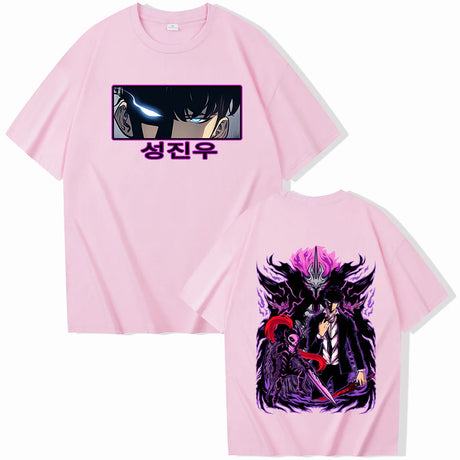 Immerse yourself in this Sung Jin-Woo tees, perfect for anime fans. Looking for more Solo Leveling merch? Explore our full collection of anime merch now!