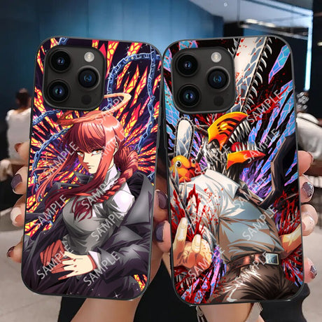 Chainsaw Man Denji/Makima/Power Anime 3D Lenticular IPhone Case Waterproof Phone Case Anime Motion Phone Case, everythinganimee