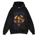 Jujutsu Kaisen Washed Black Streetwear Cotton Vintage Hoodie