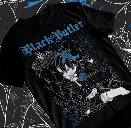 Here at Everythinganimee we have only the best anime merch! Free Global Shipping.
Step into the mysterious world of Black Butler with this striking T-shirt featuring the enigmatic Ciel Phantomhive. 