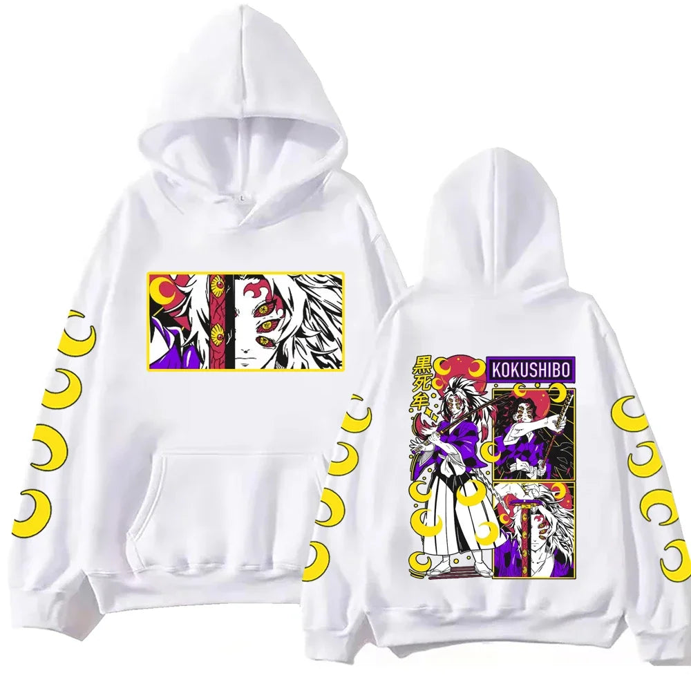 Immerse yourself in this kawaii Kokushibou hoodies, perfect for anime fans. Looking for more Demon Slayer merch? Explore our full collection of anime merch now!