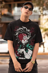 Immerse yourself in this striking Tanjiro Tee, perfect for anime fans. Looking for more Demon Slayer merch? Explore our full collection of anime merch now!