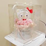 Cherish the kawaii Hello Kitty Cinnamoroll Plush Rose Bouquet, perfect for gifting. Soft, premium quality for special occasions and Hello Kitty fans