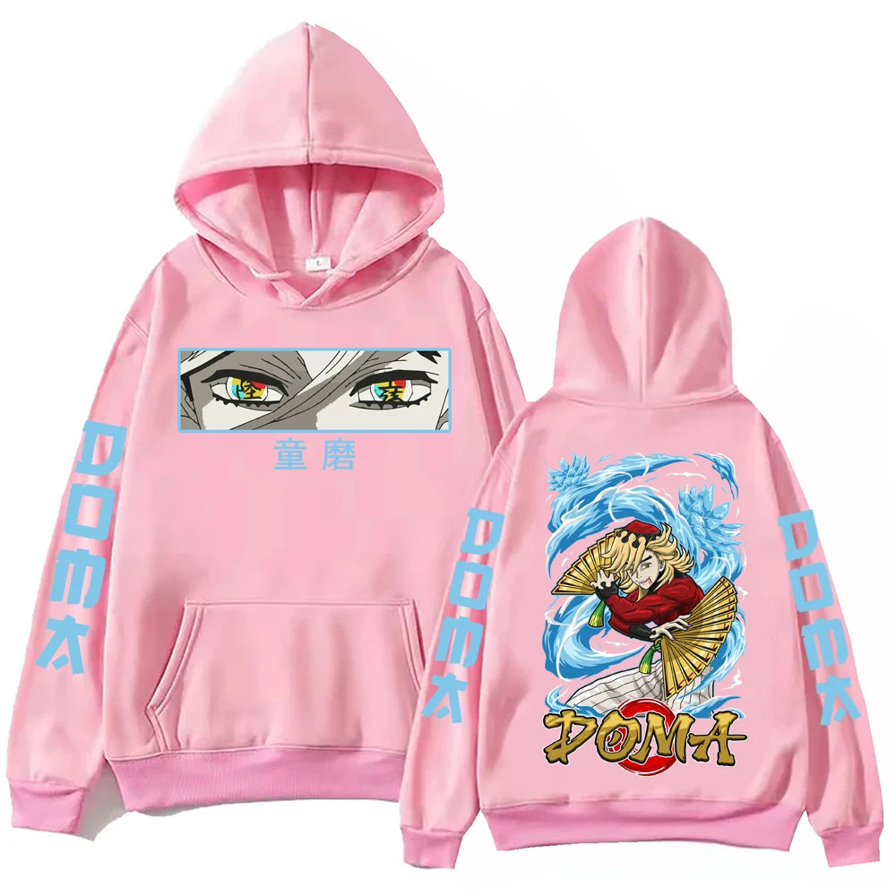 Immerse yourself in this kawaii Doma hoodies, perfect for anime fans. Looking for more Demon Slayer merch? Explore our full collection of anime merch now!