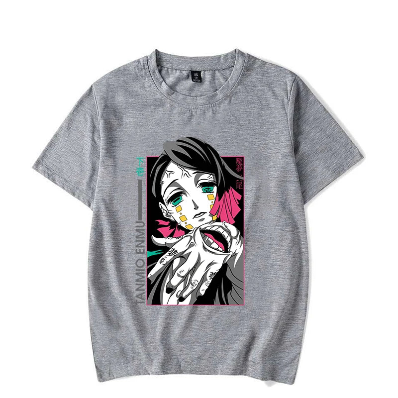 Immerse yourself in this striking Enmu Tee, perfect for anime fans. Looking for more Demon Slayer merch? Explore our full collection of anime merch now!