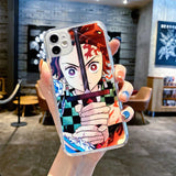 Japan Anime Demon Slayer Case for IPhone 11 12 13 14 Pro Max 6s 7 8Plus X XR XS SE Phone Case Kimetsu No Yaiba TPU Cover Coque, everythinganimee