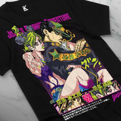 Immerse yourself in this striking Jolyne Tee, perfect for anime fans. Looking for more JoJo's Bizarre merch? Explore our full collection of anime merch now!