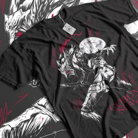 This tee captures the magic of Goblin Slayer. If you're looking for more Goblin Slayer merch, we have it all! Check out our anime merch now—free shipping!