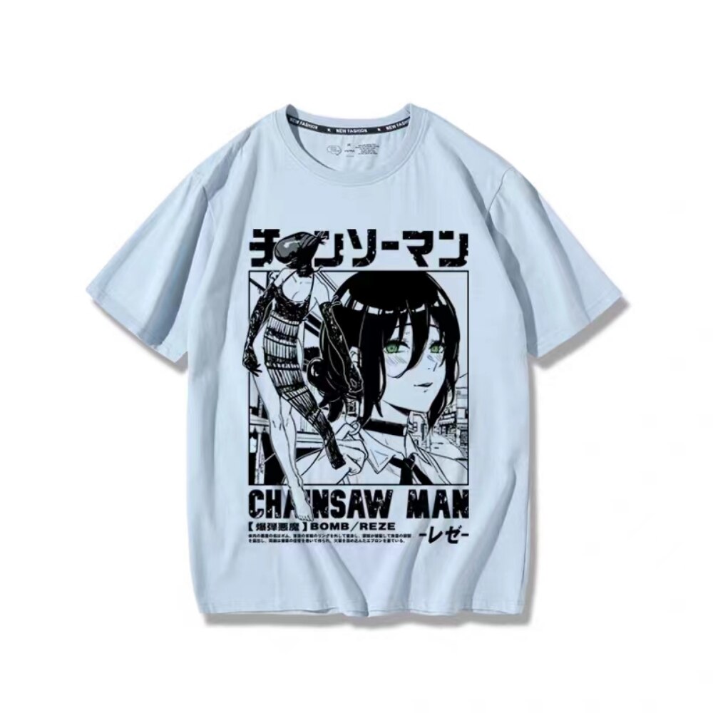 This tee captures the magic of Reze. If you're looking for more Chainsaw Man merch, we have it all! Check out our anime merch now—free shipping!