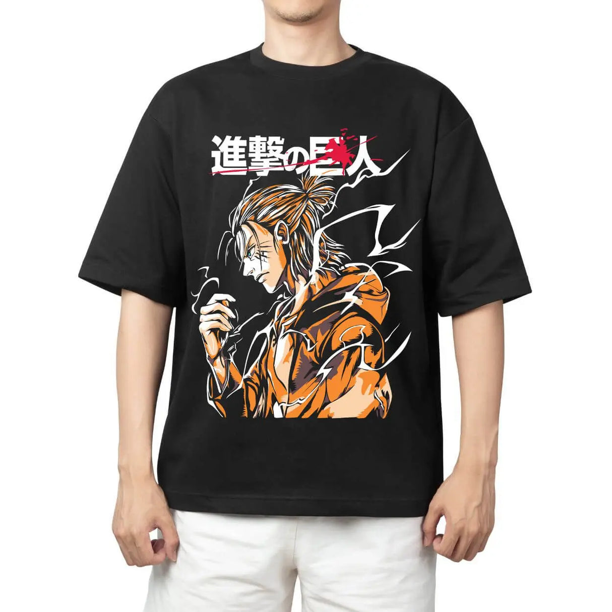 Immerse yourself in this striking Eren Tee, perfect for anime fans. Looking for more Attack On Titan merch? Explore our full collection of anime merch now!