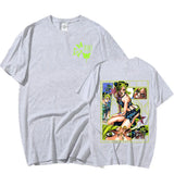 This tees captures the magic of Jolyne. If you're looking for more JoJo's Bizarre Adventure merch, we have it all! Check out our anime merch now—free shipping!