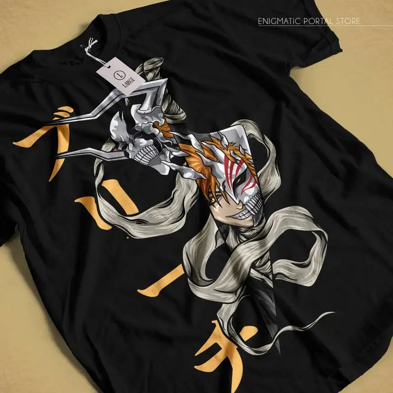 Here at Everythinganimee we have only the best anime merch! Free Global Shipping.
Unleash your inner Soul Reaper with the Ichigo Kurosaki Hollow Mask Bleach Shirt. This dynamic design captures Ichigo in his Hollow form, showcasing the fierce transformation that fans of Bleach know and love. 