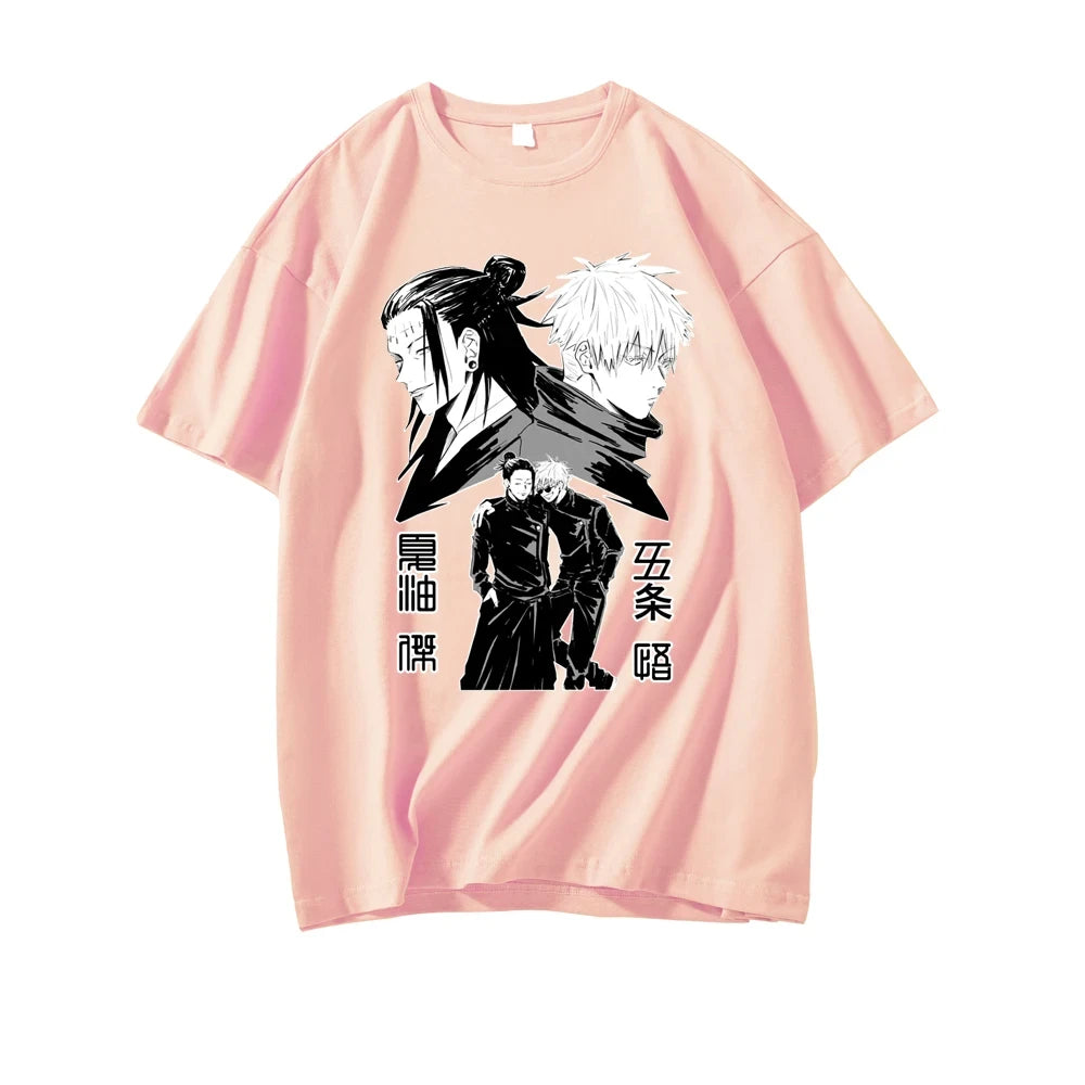 This kawaii tee features the dynamic duo Suguru Geto & Satoru Gojo from Jujutsu Kaisen, perfect for fans. If you are looking for more Jujutsu Kaisen Merch, We have it all! | Check out all our Anime Merch now!