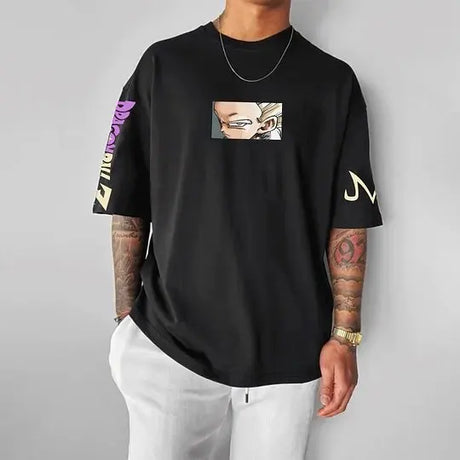 This tees captures the magic of Vegeta. If you're looking for more Dragon Ball Z merch, we have it all! Check out our anime merch now—free shipping!