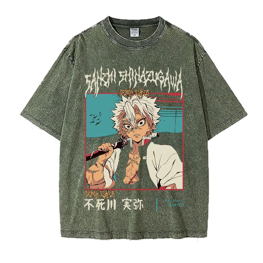 The T-shirt showcases Sanemi , the Wind Hashira, in a striking print that captures his intense battle spirit. If you are looking for more Demon Slayer Merch, We have it all! | Check out all our Anime Merch now!