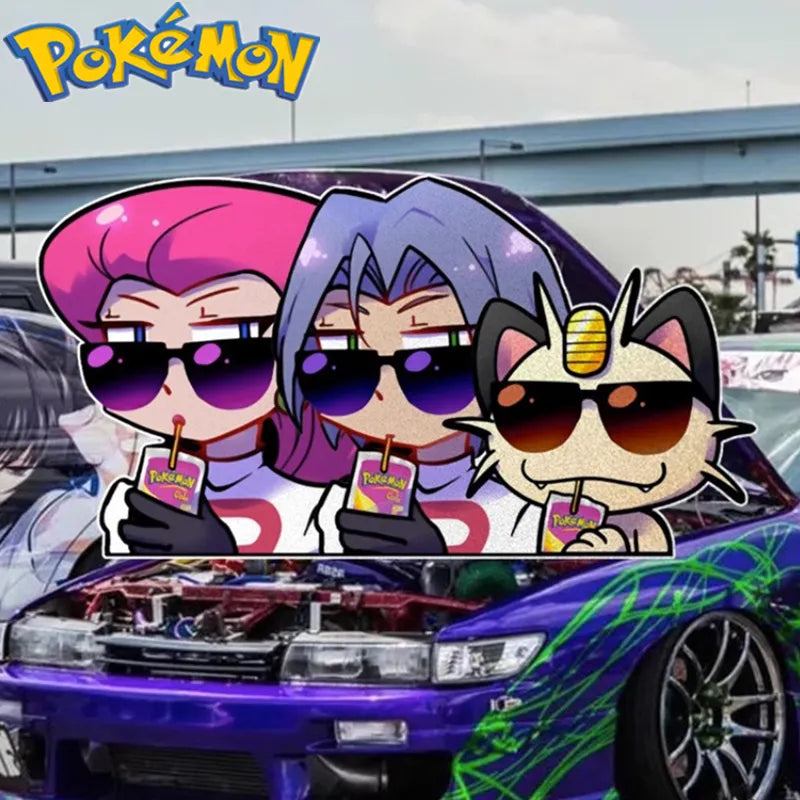 Pokemon Team Rocket Reflective Car Stickers