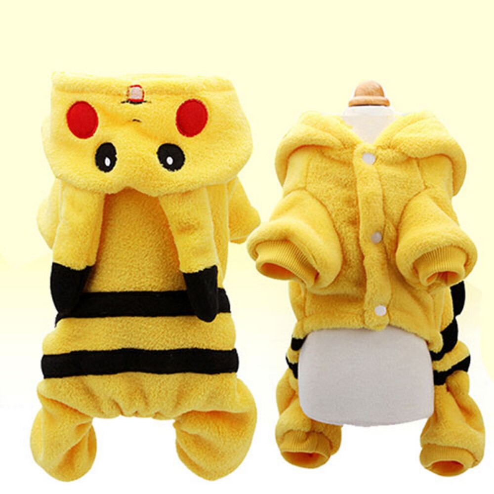 Pikachu Pet Cosplay Winter Fleece Button-Up