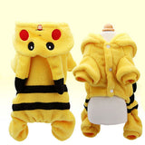 Pikachu Pet Cosplay Winter Fleece Button-Up