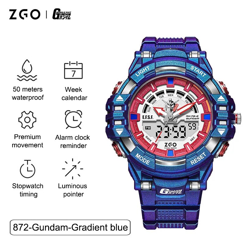 This watch features a robust metal casing with an acrylic mirror that blends resilience with a clear display.  If you are looking for Mobile Suit Gundam Merch, We have it all! | check out all our Anime Merch now!