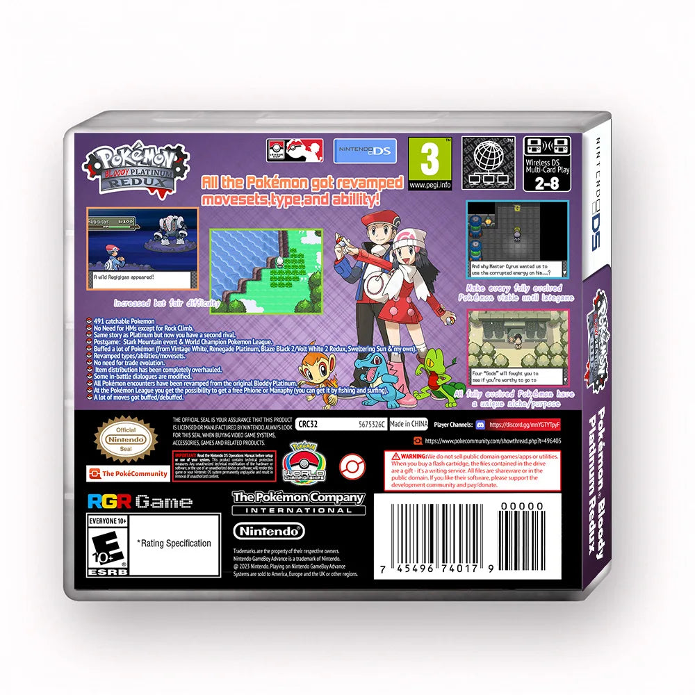 Pokémon Bloody Platinum Redux – NDS Game Cartridge