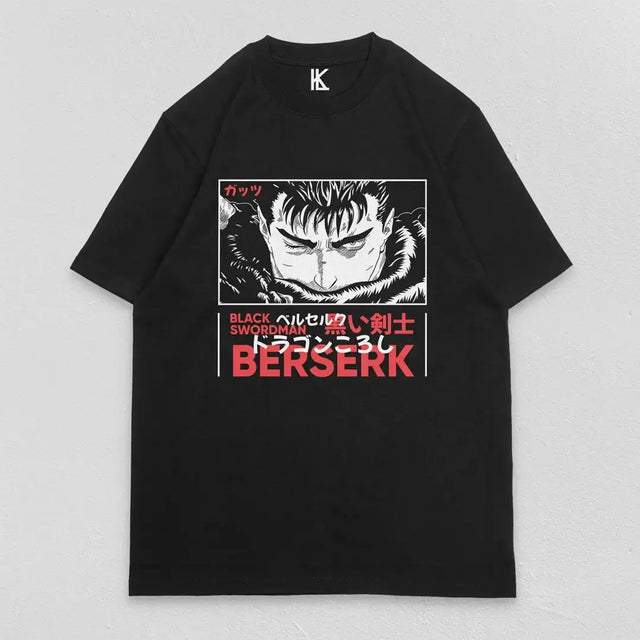 Here at Everythinganimee we have the best anime shirts in the world.
Channel the relentless spirit of Guts, the Black Swordsman, with this striking Berserk tee. Featuring intense artwork that captures Guts' unwavering gaze and determination, this shirt is perfect for fans of the legendary dark fantasy series.