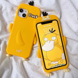 Soft Silicone Psyduck 3D Stereoscopic Phone Cases