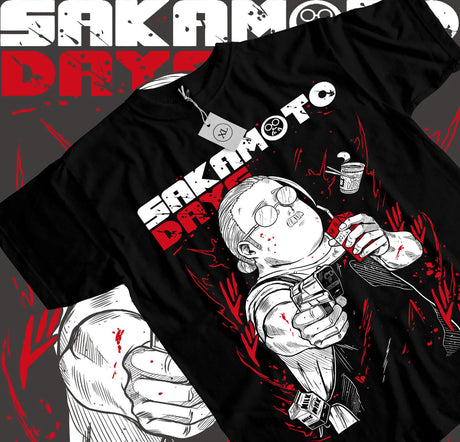 Here at Everythinganimee we have the best anime shirts in the world. Step into the thrilling world of Sakamoto Days with this bold Taro tee.