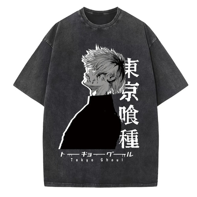 Immerse yourself in this vintage Ken Kaneki tees, perfect for anime fans. Looking for more Tokyo Ghoul merch? Explore our full collection of anime merch now!