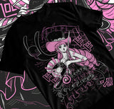 Here at Everythinganimee we only have the best shirts in the world! Step into the spooky charm of One Piece with this Perona Ghost Princess Tee, featuring the hauntingly adorable Perona in her iconic gothic style. This shirt perfectly captures her ghostly powers and unique fashion sense, with intricate pink and black detailing that brings the design to life. A must-have for One Piece fans, 