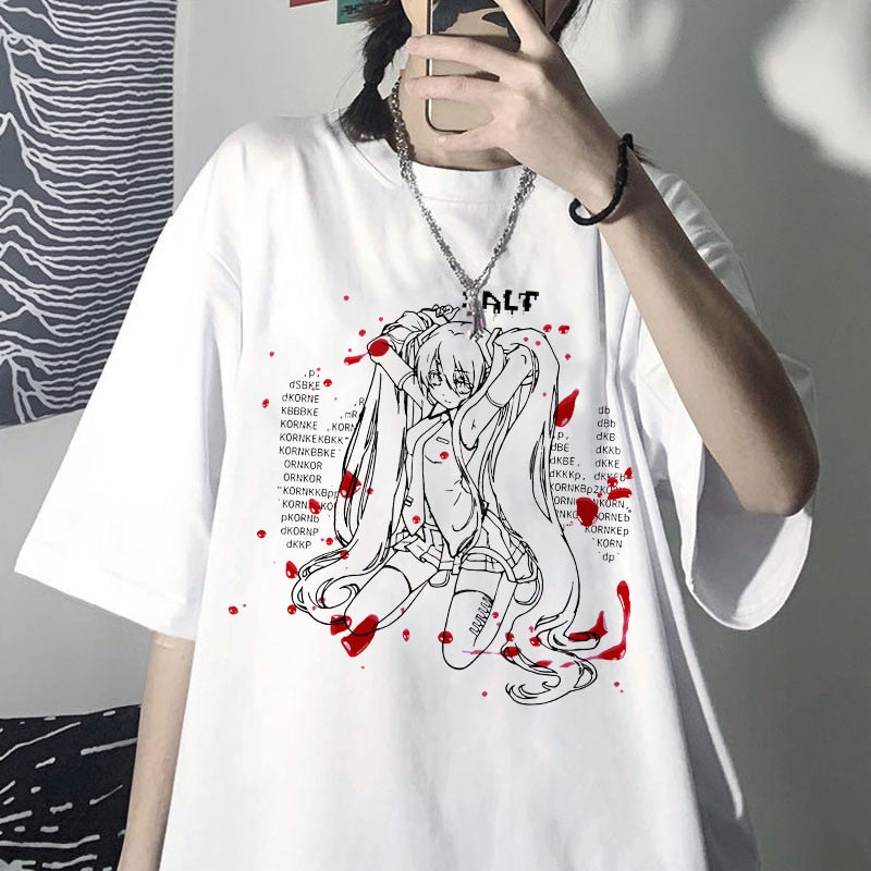 Hatsune Miku Goth Style Oversized Tee