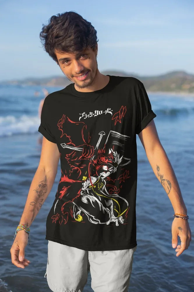 This tee captures the magic of Asta. If you're looking for more Black Clover merch, we have it all! Check out our anime merch now—free shipping!