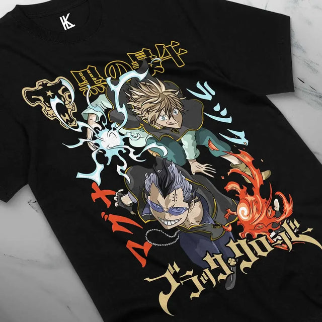 Here at Everythinganimee we have the best anime shirts in the world.
Show off your love for Black Clover with this dynamic tee featuring Asta and Yami, two of the series' most powerful Magic Knights. Bursting with energy, the design captures the spirit of adventure, friendship, and unbreakable resolve.