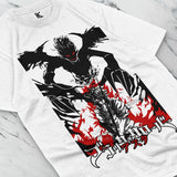 Here at Everythinganimee we have the best anime shirts in the world.
Feel the surge of demonic power with the Asta Demon Awakening Tee! Featuring Asta with his menacing demon form shadowing over him, this striking design captures the essence of his fierce determination and raw strength.