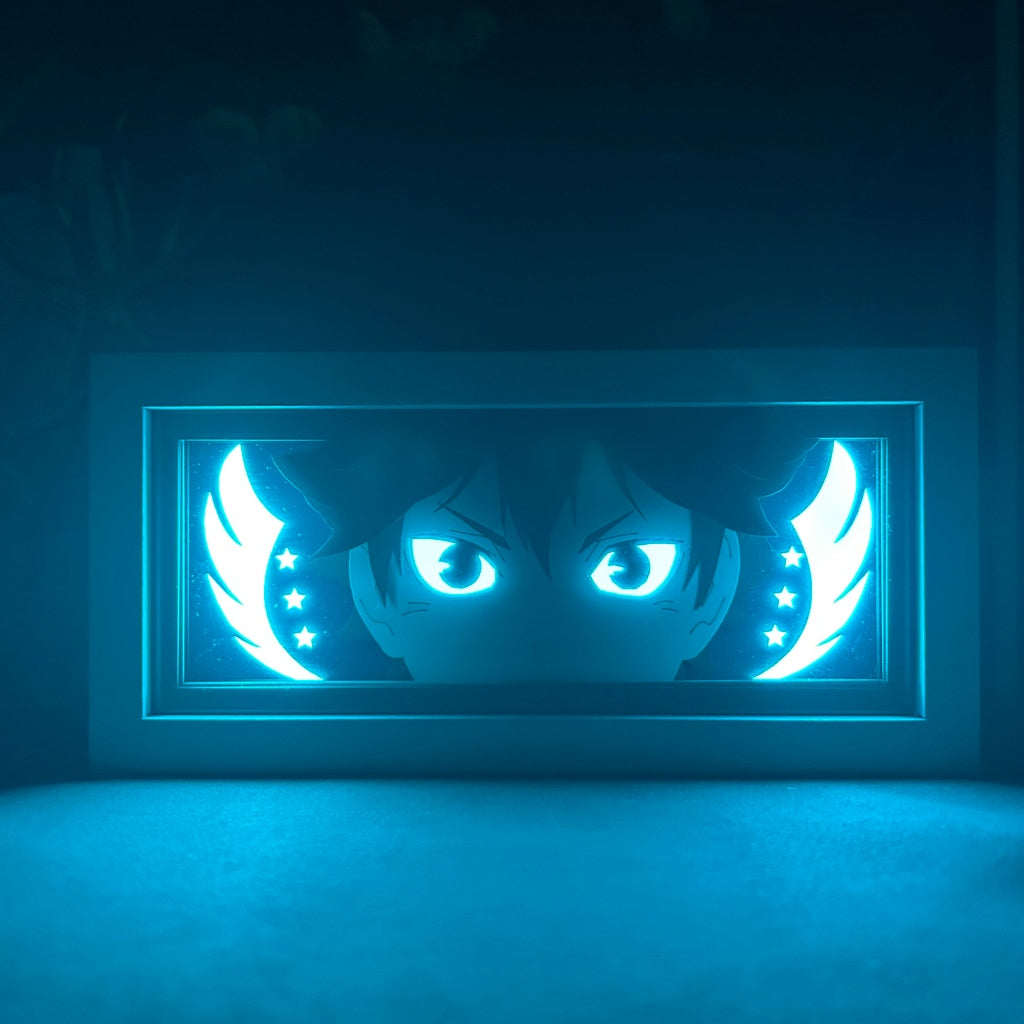 Anime Light Box Haikyuu Shoyo Hinata Face for Bedroom Decor Manga Paper Cut LED Night Light Lamp Haikyu Lightbox Eye, everythinganimee