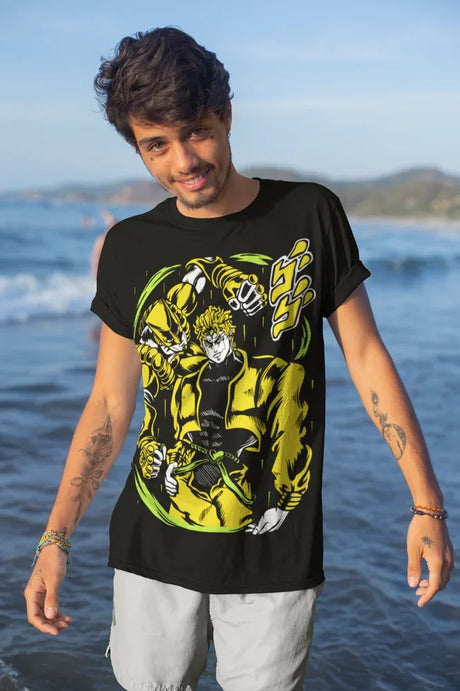 Here at Everythinganimee we have only the best anime merch! Free Global Shipping.
Unleash the power of the Dio Brando with this amazing tee. Featuring a bold and intense design.