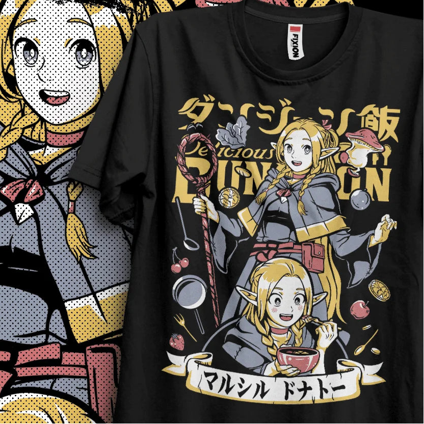 Immerse yourself in a striking Marcille Tee, perfect for anime fans. Looking for more Delicious Dungeon merch? Explore our full collection of anime merch now!