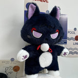 Fluffy Genshin Impact Black Cat Plush Toy - Adorable Soft Stuffed Pillow