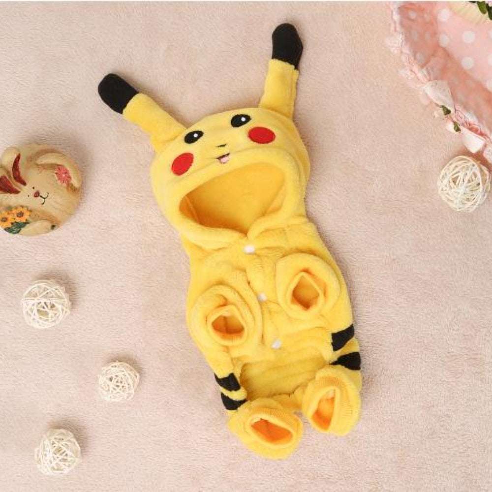 Pikachu Pet Cosplay Winter Fleece Button-Up