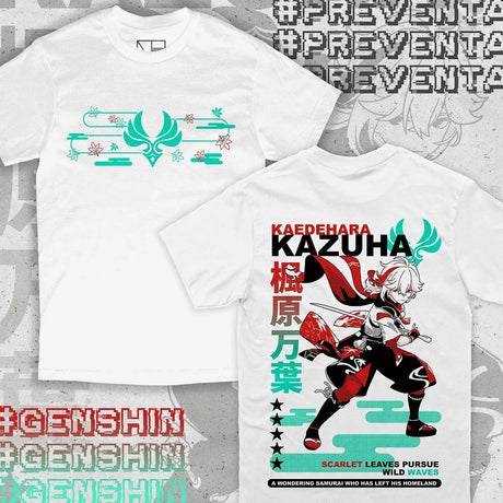 Immerse yourself in this striking Kazuha Tee, perfect for any Kazuha fan. Looking for more Genshin Impact merch? Explore our full collection of anime merch now!