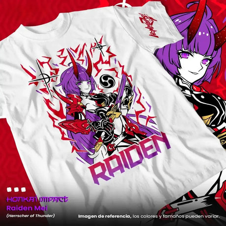 Here at Everythinganimee we have the best anime shirts in the world.
Channel the fierce power of Raiden Mei from Honkai Impact with this electrifying Thunderstorm Tee. Featuring the fearless Herrscher of Thunder, this shirt brings her dynamic character to life with bold red and purple accents.