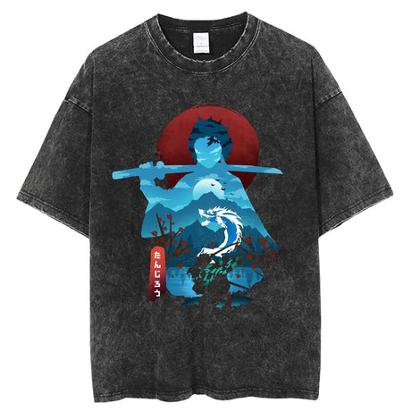 Anime TShirt Men Women Demon Slayer Manga Printed Tshirts 100%Cotton for Summer Harajuku Gothic Streetwear Casual Tops Tees, everythinganimee