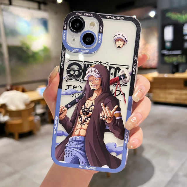 Fashion Anime OnePiece Phone Case For iPhone 14 13 12 11 Pro XS MAX 7 XR X 8 6 Plus Clear Cover Fundas, everythinganimee