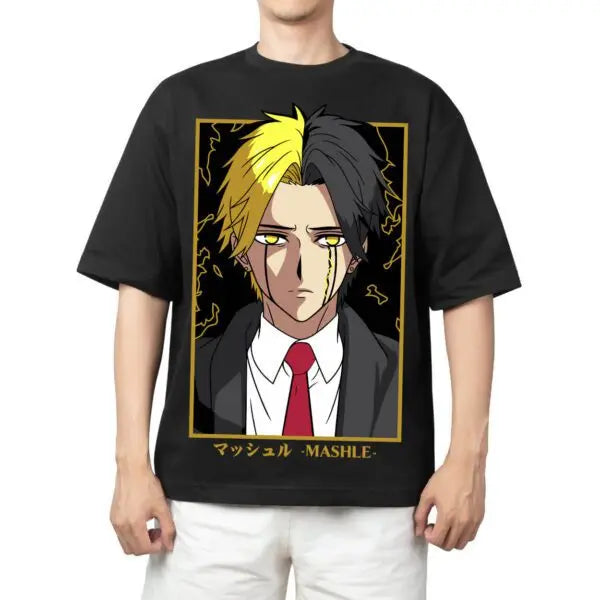 Here at Everythinganimee we have the best anime shirts in the world.
Unleash the magic with this striking Mashle split design tee, featuring the bold look of Mash Burnedead. With its sharp lines, vibrant colors, and intense expression, this shirt perfectly captures the essence of the powerful hero.