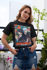 This tee featuring Mash Burnedead and Lance Crown on a vibrant manga cover design. If you are looking for more Mashle Merch, We have it all! | Check out all our Anime Merch now!