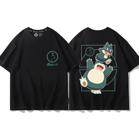 Here at Everythinganimee we have the best anime shirts in the world. 
Join the ultimate nap squad with Snorlax and Munchlax on this laid-back tee. Perfect for fans of the iconic Pokemon duo. 