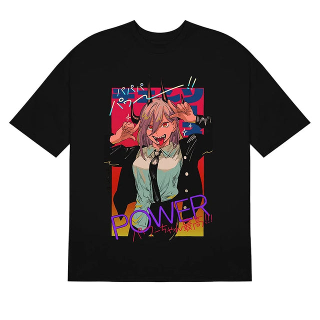 Here at Everythinganimee we have the best anime shirts in the world.
Unleash the chaotic energy of Power from Chainsaw Man with this vibrant and bold tee. Featuring a dynamic and playful design, this shirt captures Power’s electrifying.