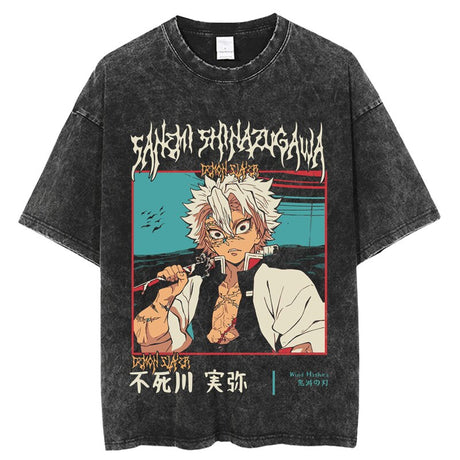 Anime TShirt Men Women Demon Slayer Manga Printed Tshirts 100%Cotton for Summer Harajuku Gothic Streetwear Casual Tops Tees, everythinganimee