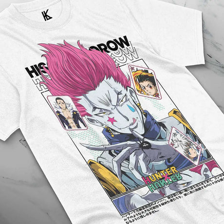 Immerse yourself in this striking Hisoka Tee, perfect for anime fans. Looking for more Hunter x Hunter merch? Explore our full collection of anime merch now!